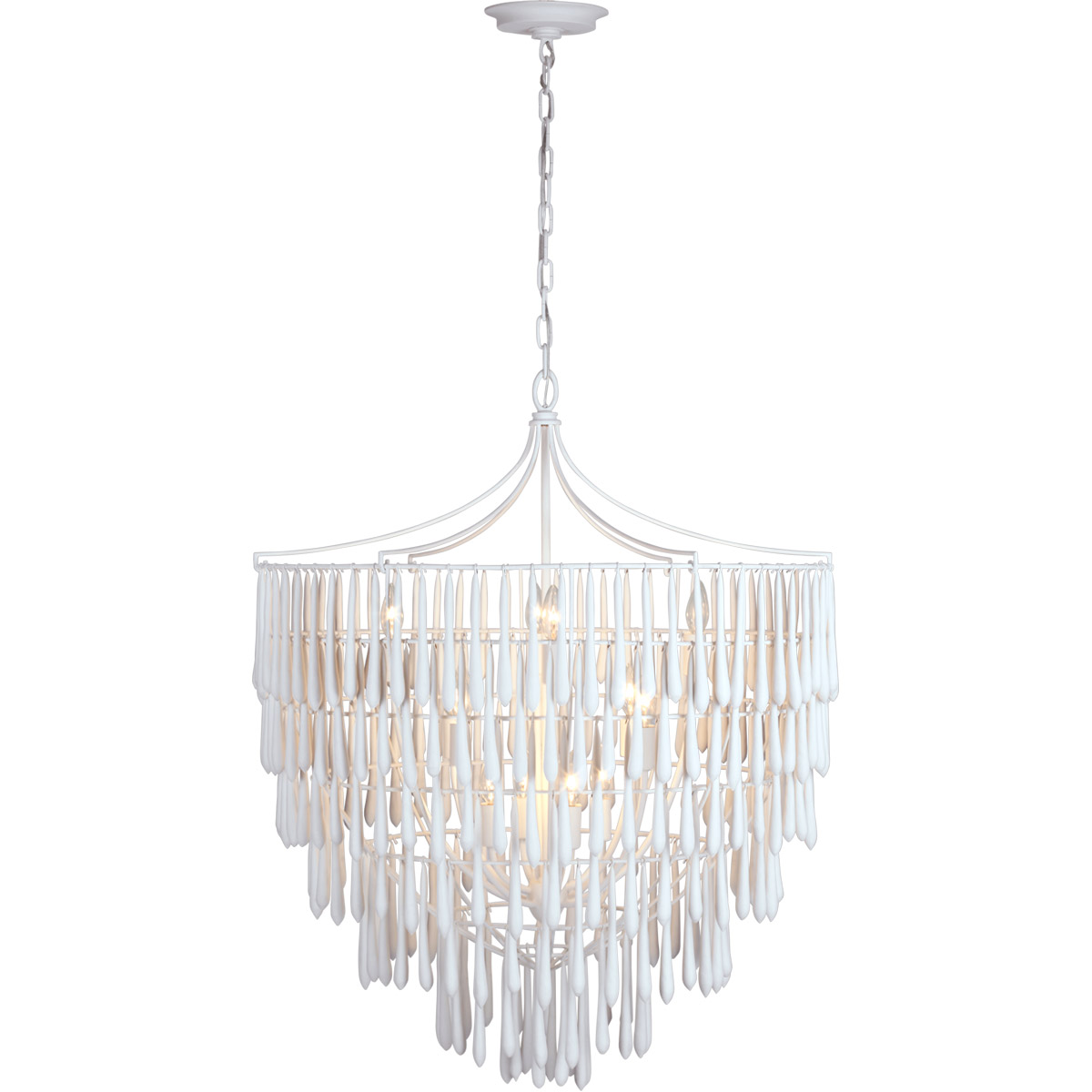 Visual Comfort Signature Collection JN5132PW Julie Neill Vacarro LED 32.25 inch Plaster White Chandelier Ceiling Light, Large