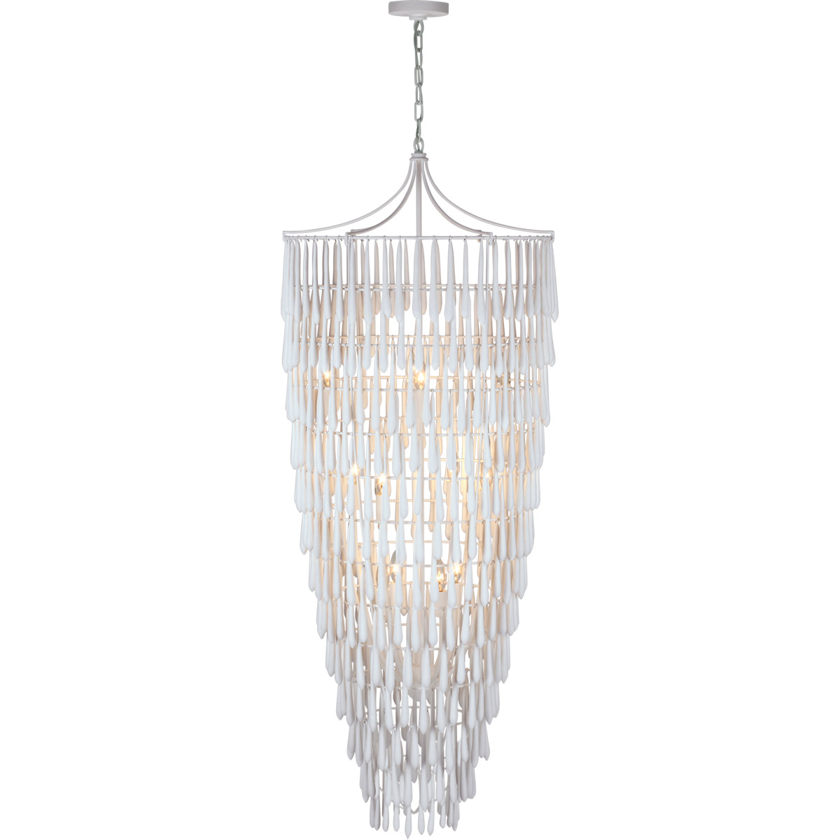 Visual Comfort Signature Collection JN5135PW Julie Neill Vacarro LED 25 inch Plaster White Cascading Chandelier Ceiling Light