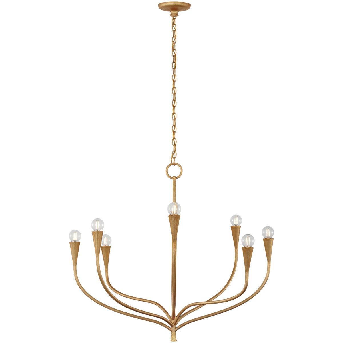 Visual Comfort Signature Collection JN5185AGL Julie Neill Marini LED 32.75 inch Antique Gold Leaf Chandelier Ceiling Light