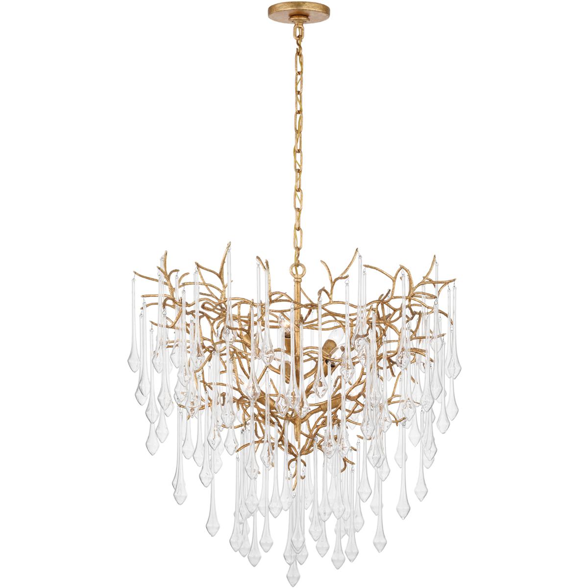 Visual Comfort Signature Collection JN5220GI-CG Julie Neill Rayne LED 32 inch Gilded Iron Chandelier Ceiling Light