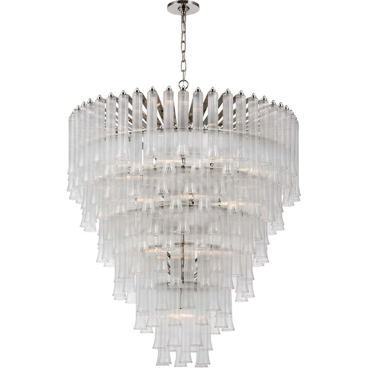 Visual Comfort Signature Collection JN5253PN-CG Julie Neill Lorelei LED 34.75 inch Polished Nickel Waterfall Chandelier Ceiling Light, Large