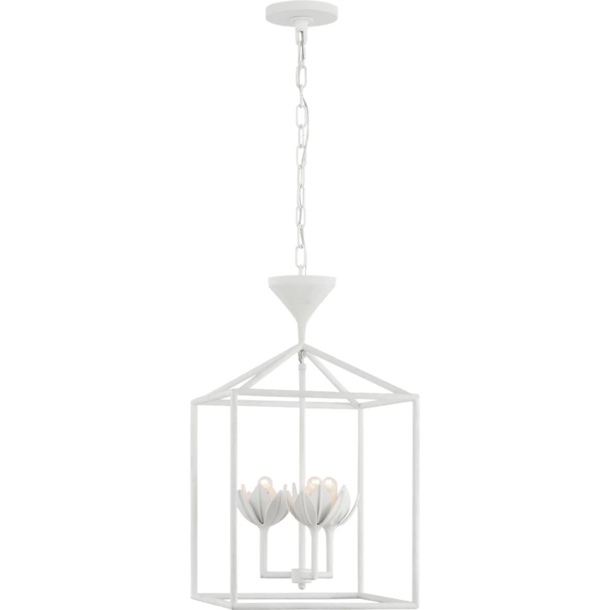 Visual Comfort Signature Collection JN5301PW Julie Neill Alberto LED 14 inch Plaster White Open Cage Lantern Ceiling Light, Small