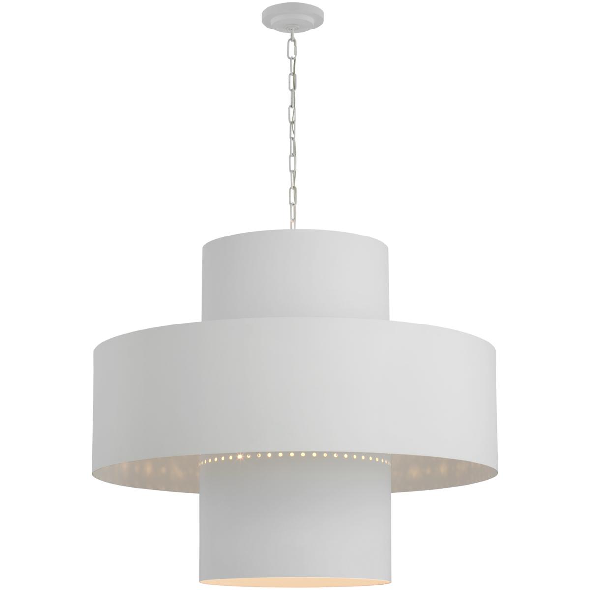 Visual Comfort Signature Collection JN5333PW Julie Neill Chalmette LED 37.75 inch Plaster White Layered Pendant Ceiling Light