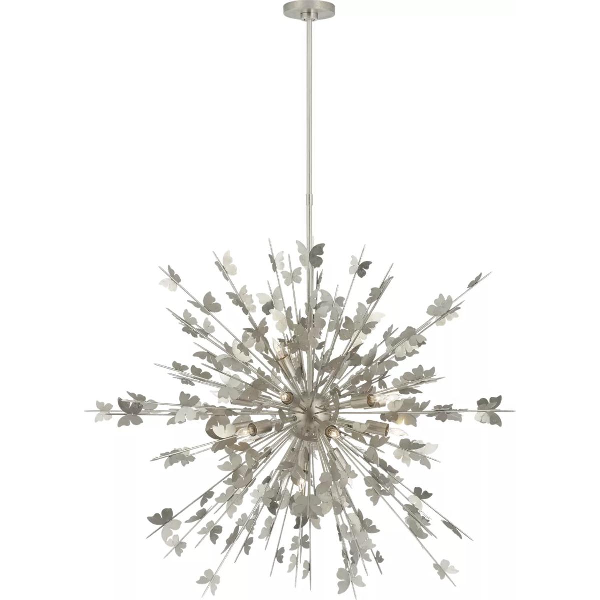 Visual Comfort Signature Collection JN5502BSL Julie Neill Farfalle 18 Light 40 inch Burnished Silver Leaf Chandelier Ceiling Light, Large