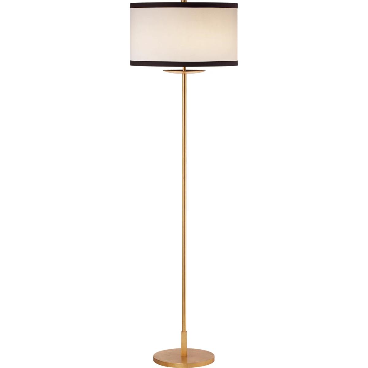 Visual Comfort Signature Collection KS1070G-L/BL kate spade new york Walker 58 inch 100 watt Gild Floor Lamp Portable Light in Cream Linen with Black
