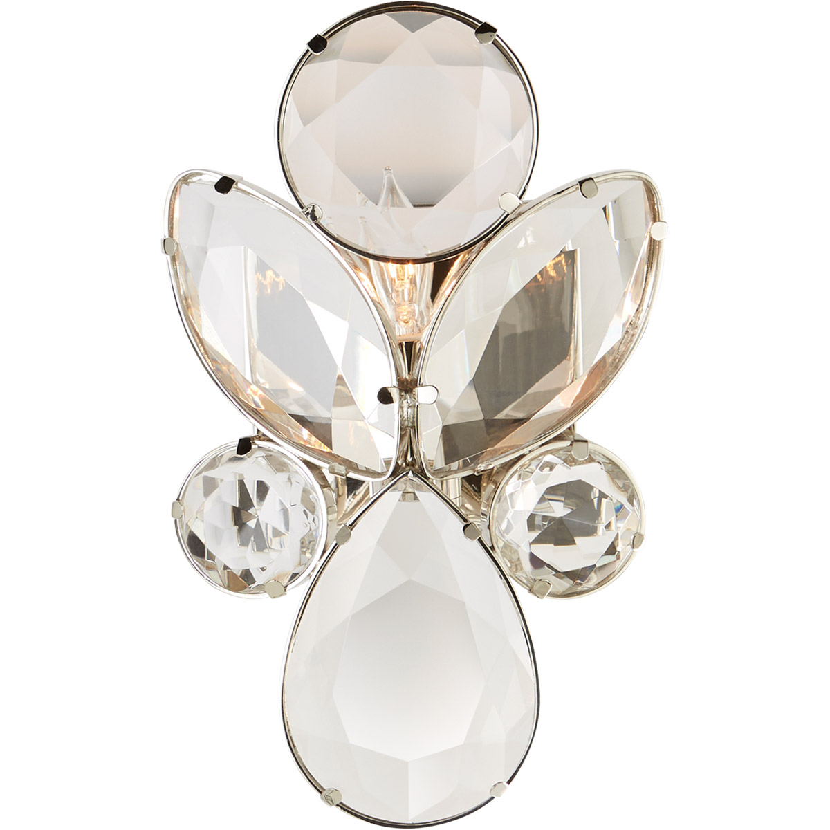 Visual Comfort Signature Collection KS2015PN-CG kate spade new york Lloyd 1 Light 6 inch Polished Nickel Jeweled Sconce Wall Light in Clear Glass, Sma
