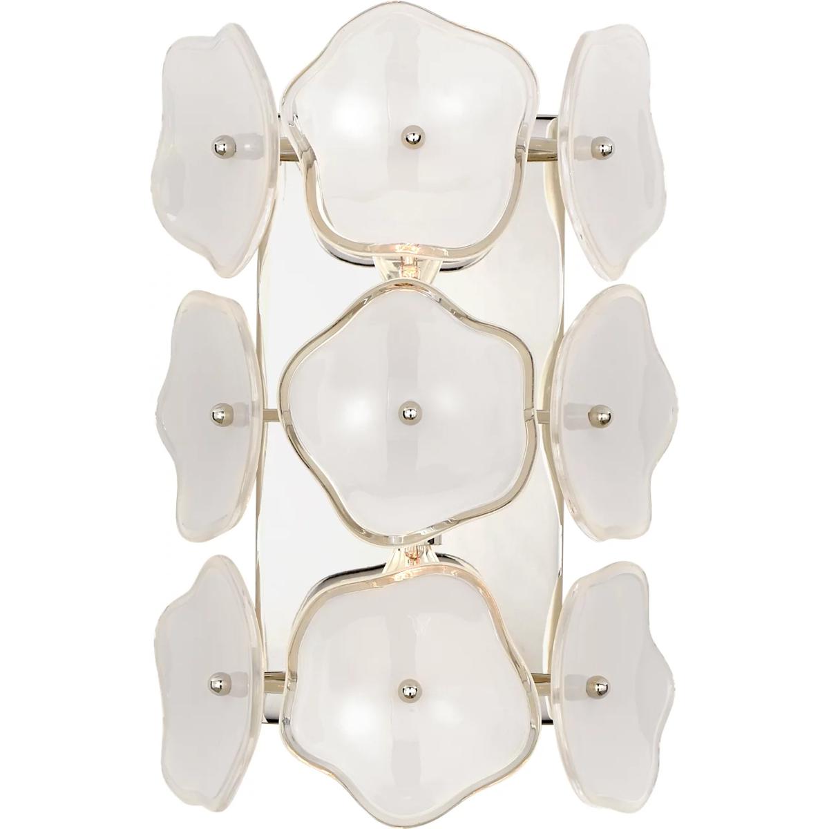 Visual Comfort Signature Collection KS2065PN-CRE kate spade new york Leighton 2 Light 7.75 inch Polished Nickel Sconce Wall Light in Cream Tinted Glas
