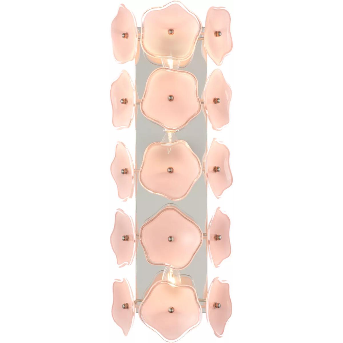 Visual Comfort Signature Collection KS2066PN-BLS kate spade new york Leighton LED 7.75 inch Polished Nickel Sconce Wall Light in Blush Tinted Glass