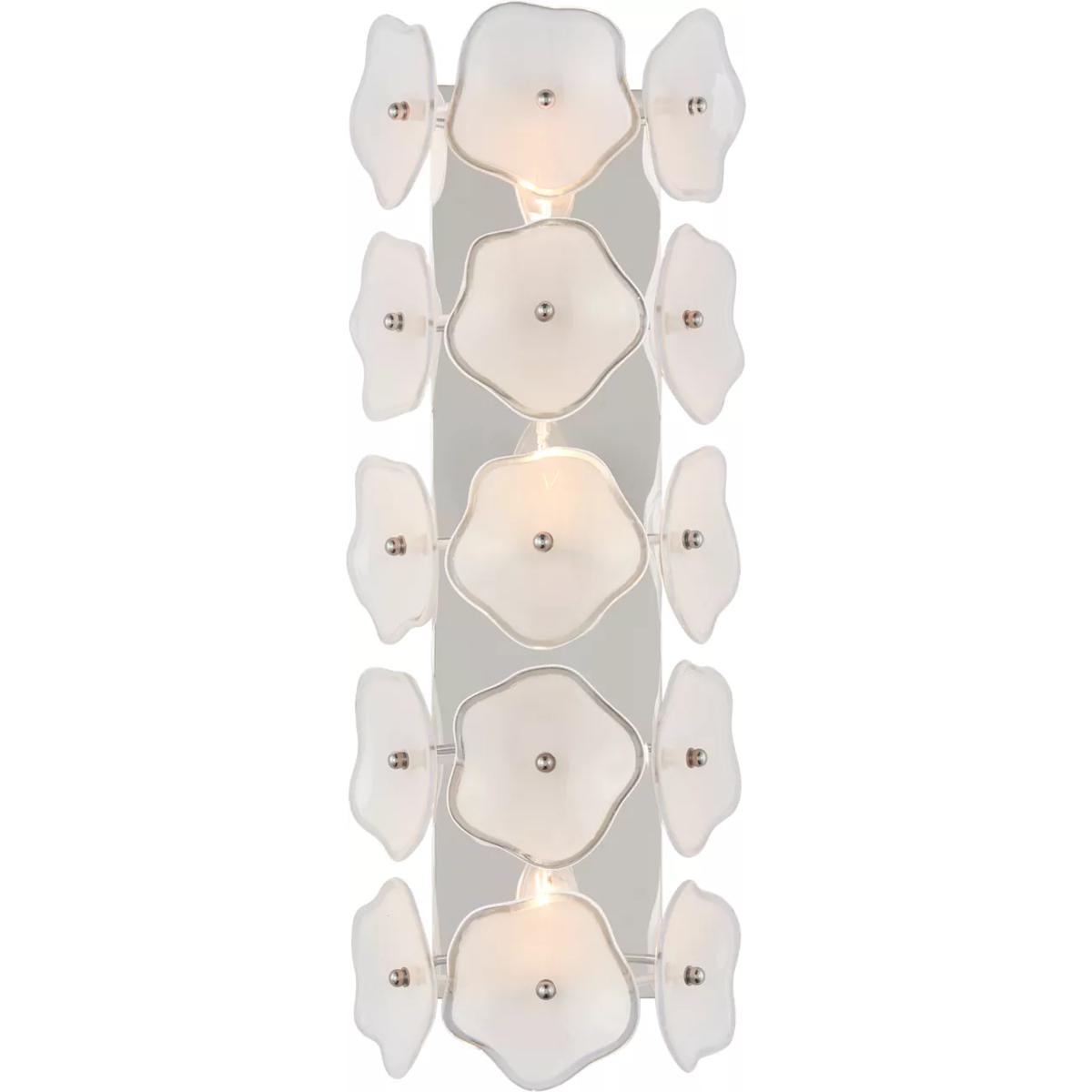 Visual Comfort Signature Collection KS2066PN-CRE kate spade new york Leighton LED 7.75 inch Polished Nickel Sconce Wall Light in Cream Tinted Glass