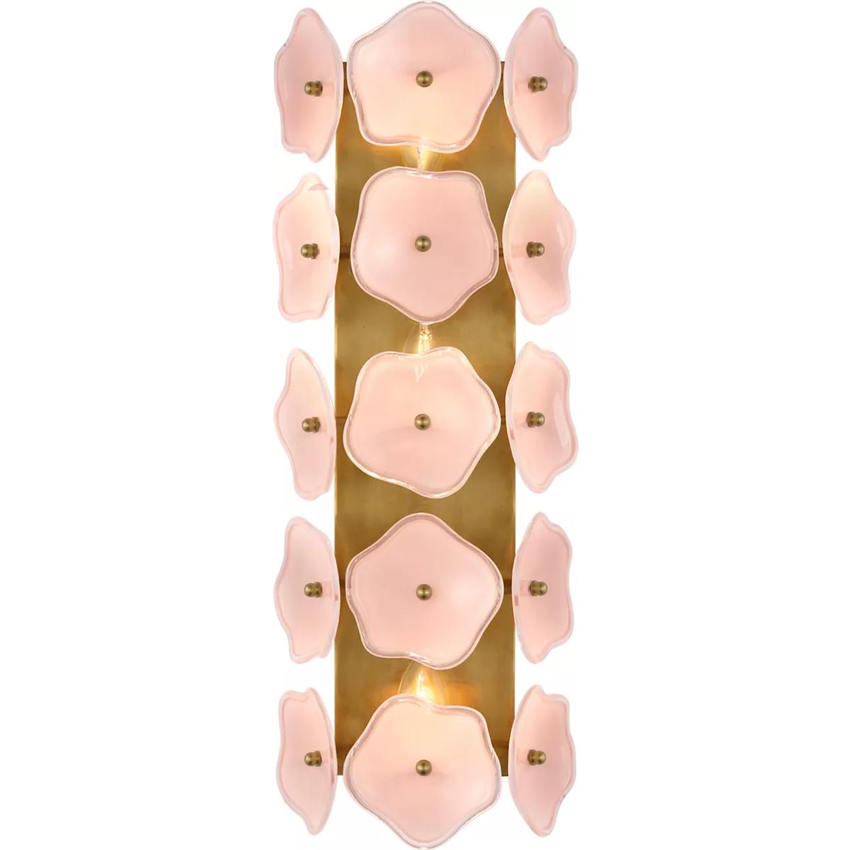 Visual Comfort Signature Collection KS2066SB-BLS kate spade new york Leighton LED 7.75 inch Soft Brass Sconce Wall Light in Blush Tinted Glass