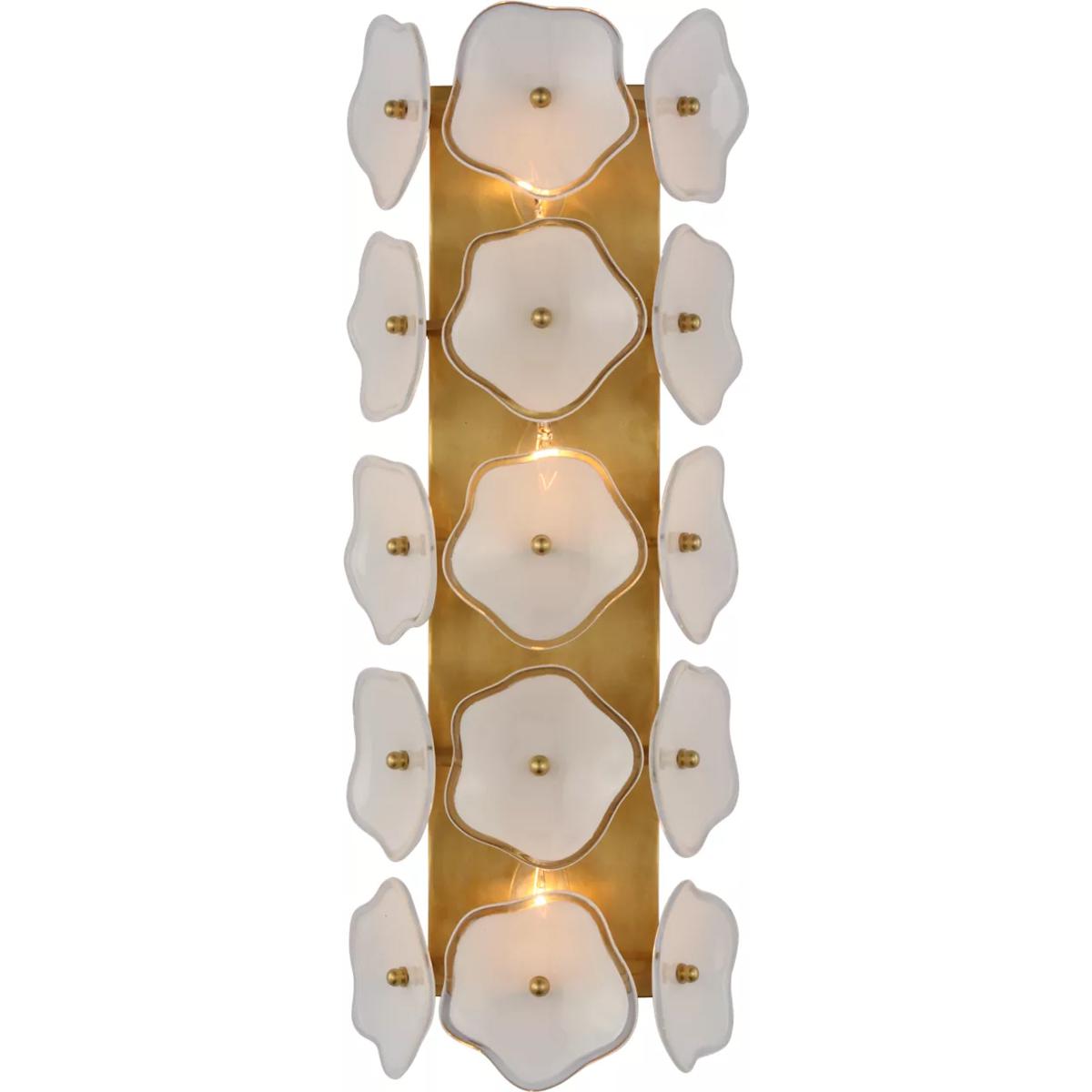 Visual Comfort Signature Collection KS2066SB-CRE kate spade new york Leighton LED 7.75 inch Soft Brass Sconce Wall Light in Cream Tinted Glass