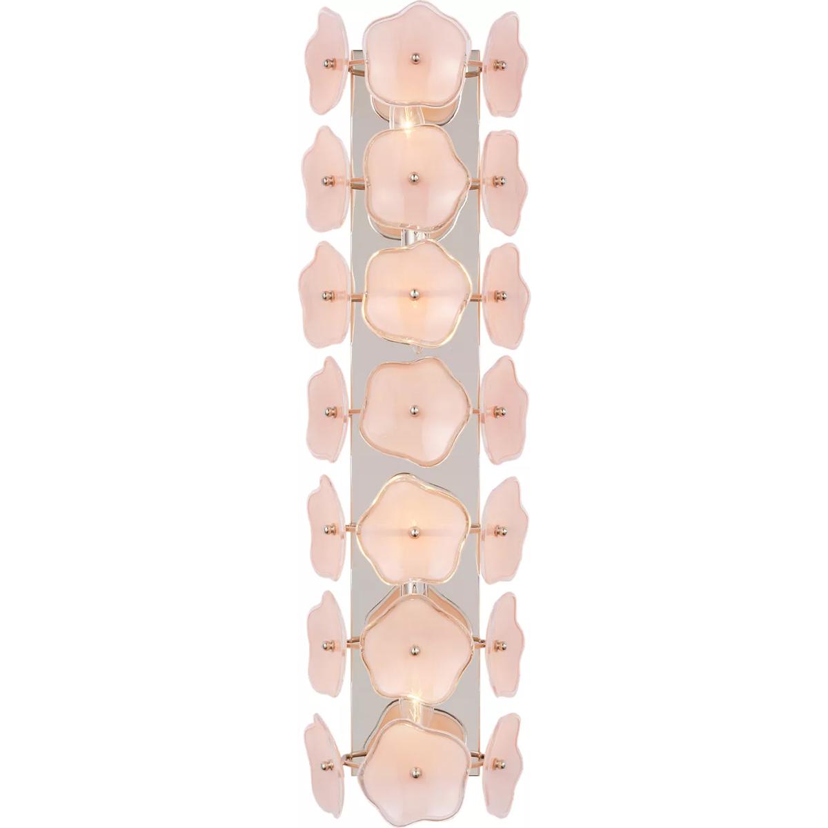 Visual Comfort Signature Collection KS2068PN-BLS kate spade new york Leighton LED 7.75 inch Polished Nickel Sconce Wall Light in Blush Tinted Glass
