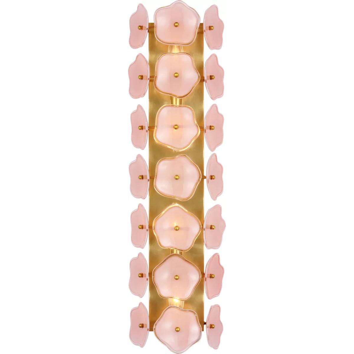 Visual Comfort Signature Collection KS2068SB-BLS kate spade new york Leighton LED 7.75 inch Soft Brass Sconce Wall Light in Blush Tinted Glass