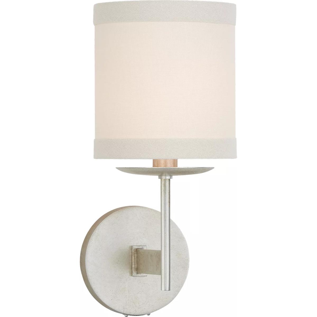 Visual Comfort Signature Collection KS2070BSL-L kate spade new york Walker 1 Light 5.5 inch Burnished Silver Leaf Sconce Wall Light in Cream Linen, Sm
