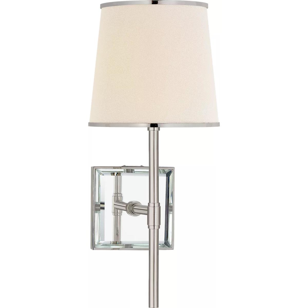 Visual Comfort Signature Collection KS2120PN/MIR-L/PN kate spade new york Bradford 1 Light 6.5 inch Polished Nickel and Mirror Sconce Wall Light in Li