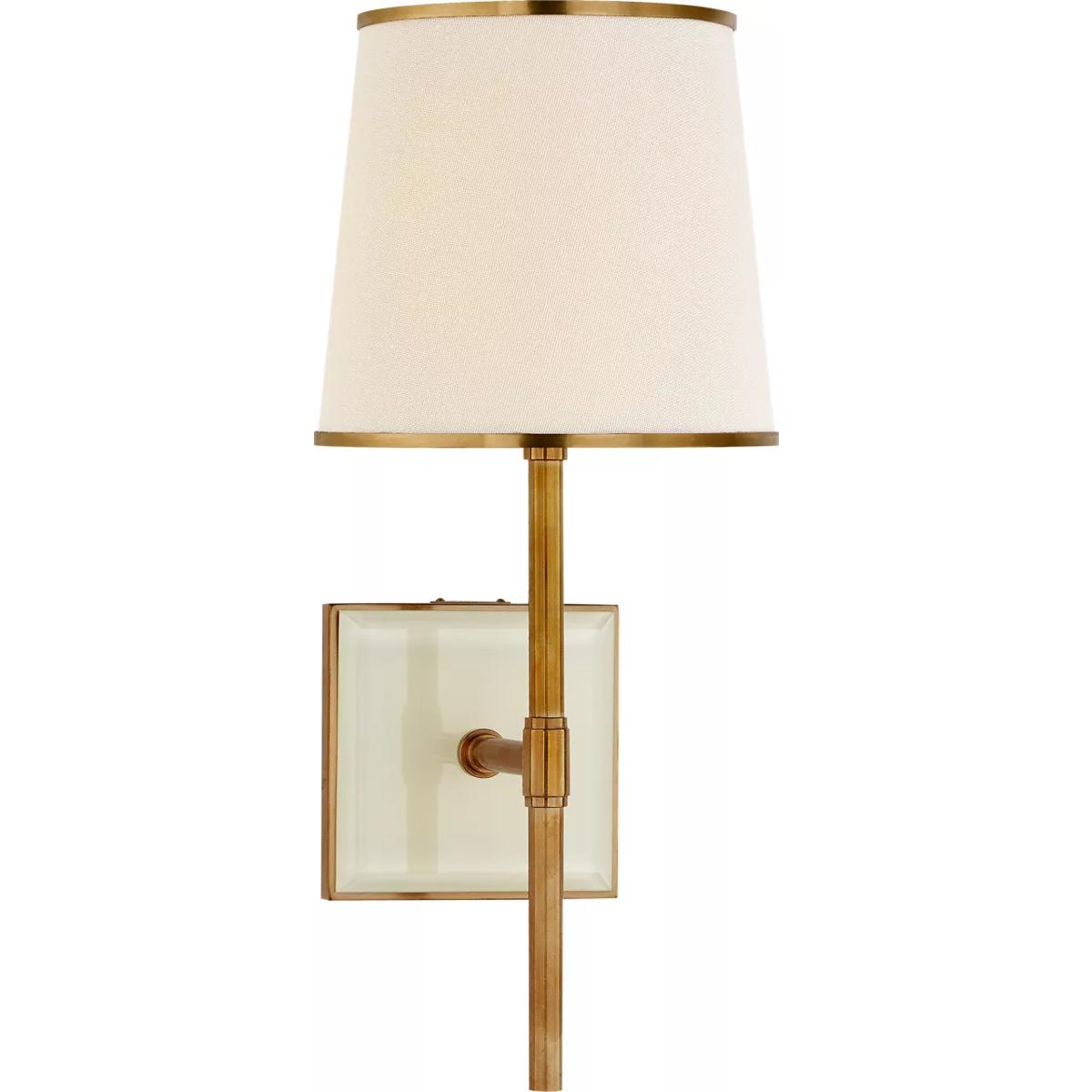 Visual Comfort Signature Collection KS2120SB/CRE-L/SB kate spade new york Bradford 1 Light 6.5 inch Soft Brass and Cream Sconce Wall Light in Linen wi