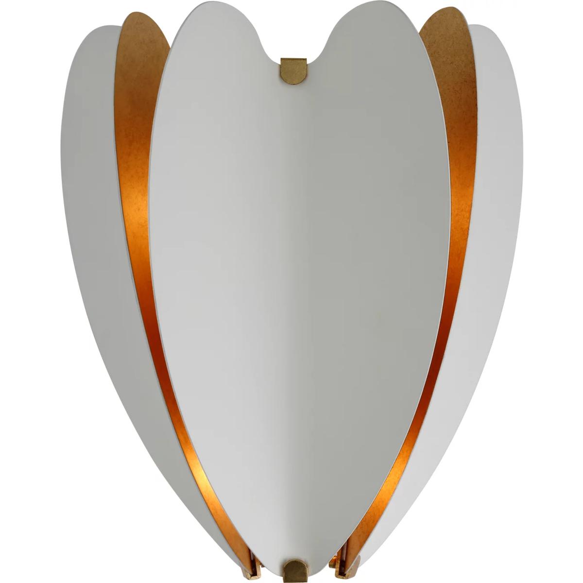 Visual Comfort Signature Collection KS2130WHT/G kate spade new york Danes LED 9.5 inch Matte White and Gild Sconce Wall Light in White with Gild, Smal