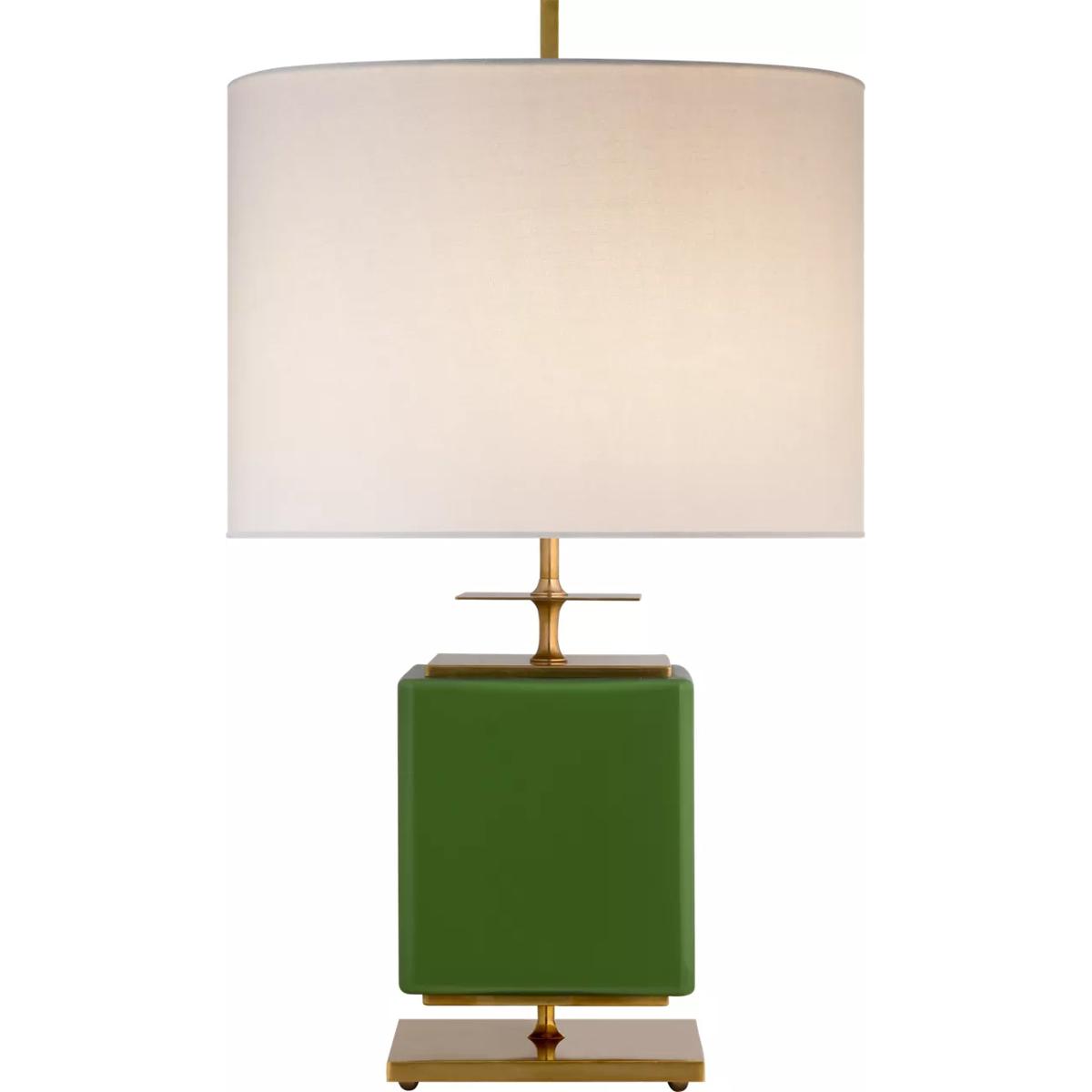 Visual Comfort Signature Collection KS3043GRN-L kate spade new york Beekman 27.5 inch 75 watt Green Table Lamp Portable Light in Cream Linen, Small