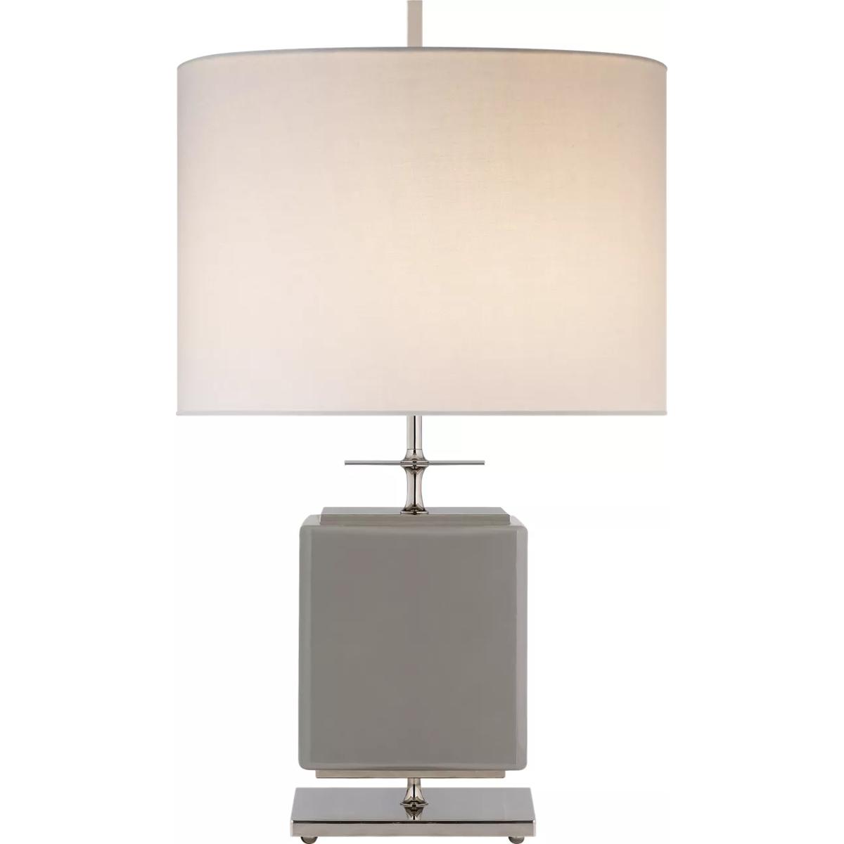Visual Comfort Signature Collection KS3043GRY-L kate spade new york Beekman 27.5 inch 75 watt Grey Table Lamp Portable Light in Cream Linen, Small
