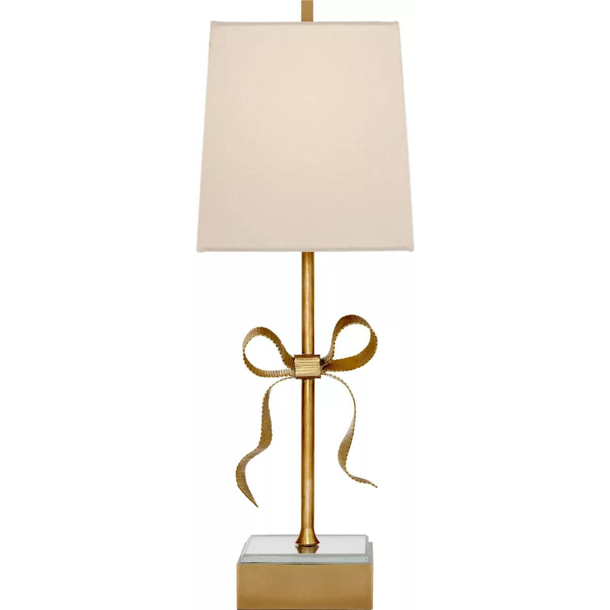Visual Comfort Signature Collection KS3111SB-L kate spade new york Ellery 22.75 inch 60 watt Soft Brass Gros-Grain Bow Table Lamp Portable Light in Cr