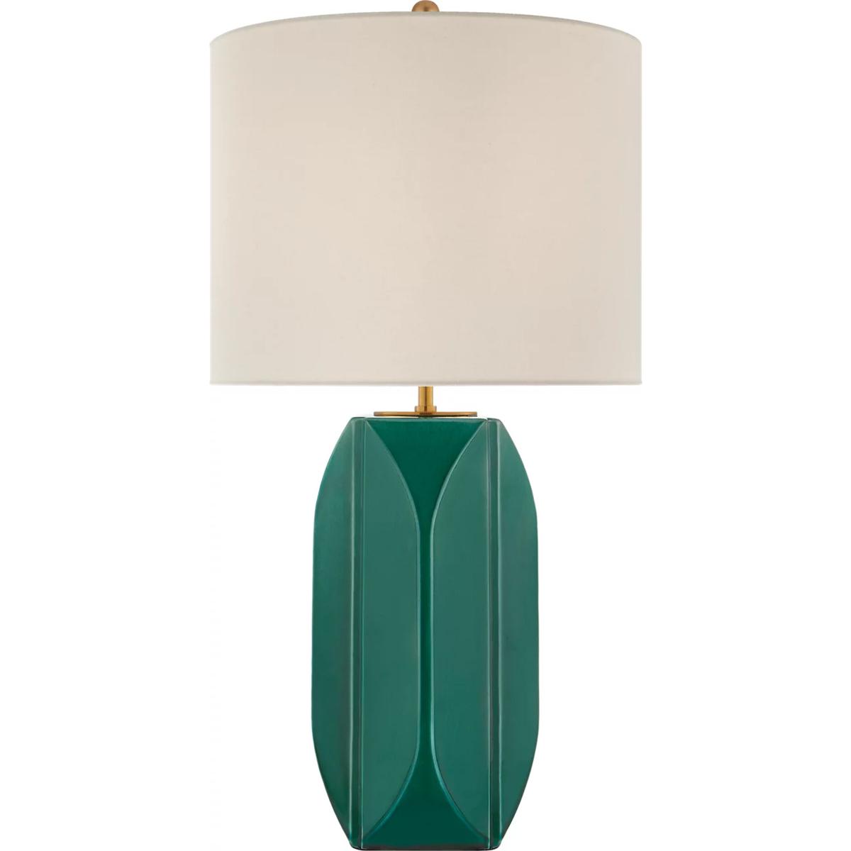 Visual Comfort Signature Collection KS3630EGC-L kate spade new york Carmilla 28 inch 100 watt Emerald Crackle Table Lamp Portable Light, Medium