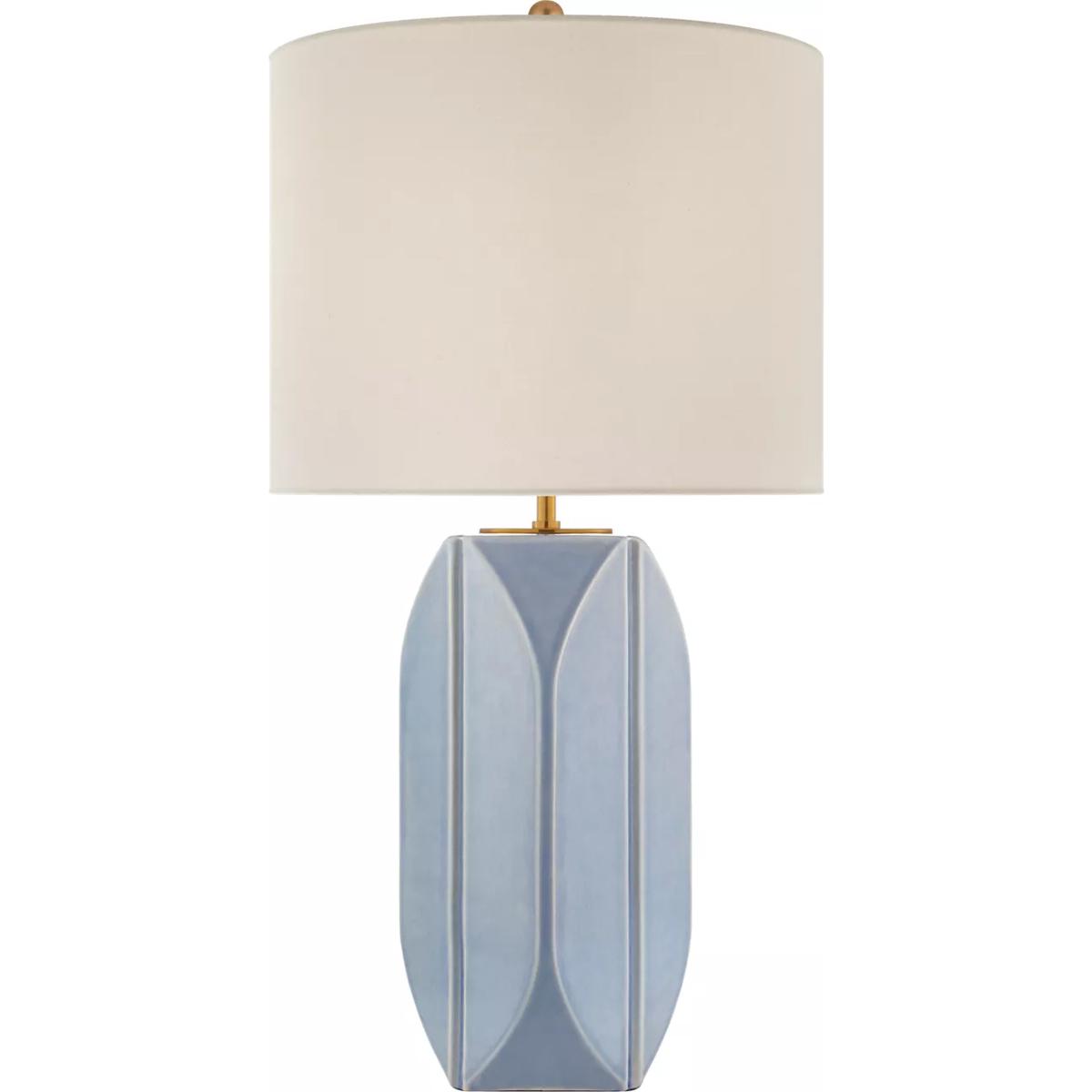 Visual Comfort Signature Collection KS3630PBC-L kate spade new york Carmilla 28 inch 100 watt Polar Blue Crackle Table Lamp Portable Light, Medium
