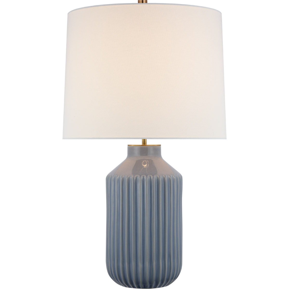 Visual Comfort Signature Collection KS3636PBC-L kate spade new york Braylen 29 inch 15 watt Polar Blue Crackle Ribbed Table Lamp Portable Light, Mediu