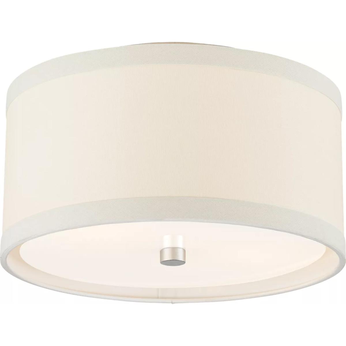 Visual Comfort Signature Collection KS4070BSL-L kate spade new york Walker 2 Light 13 inch Burnished Silver Leaf Flush Mount Ceiling Light in Cream Li