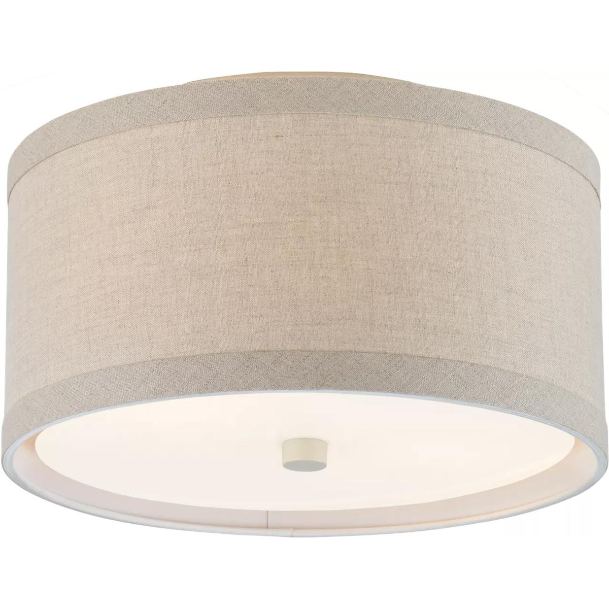 Visual Comfort Signature Collection KS4070LC-NL kate spade new york Walker 2 Light 13 inch Light Cream Flush Mount Ceiling Light in Natural Linen, Sma