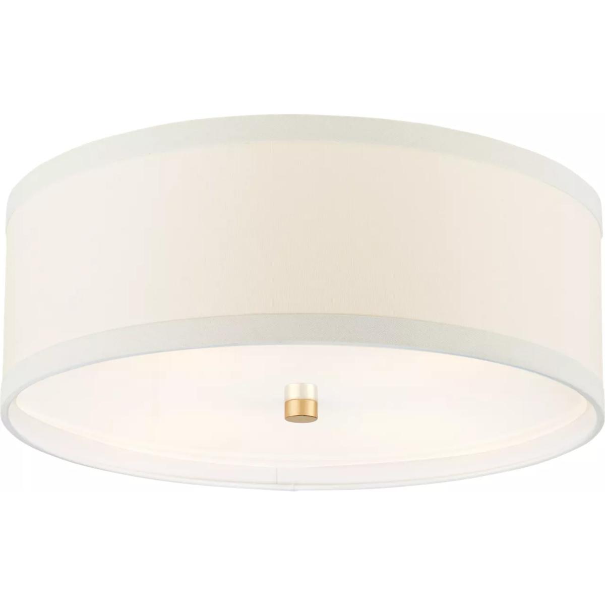 Visual Comfort Signature Collection KS4071G-L kate spade new york Walker 4 Light 18 inch Gild Flush Mount Ceiling Light in Cream Linen, Medium
