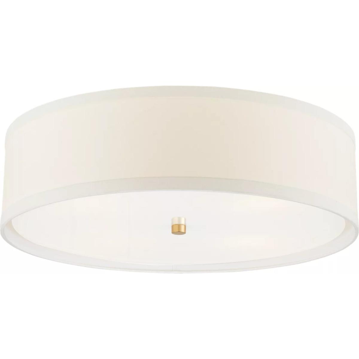Visual Comfort Signature Collection KS4072G-L kate spade new york Walker 4 Light 24 inch Gild Flush Mount Ceiling Light in Cream Linen, Large