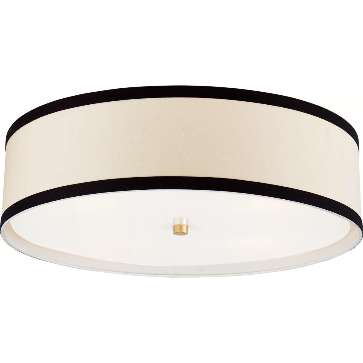 Visual Comfort Signature Collection KS4072G-L/BL kate spade new york Walker 4 Light 24 inch Gild Flush Mount Ceiling Light in Cream Linen with Black L