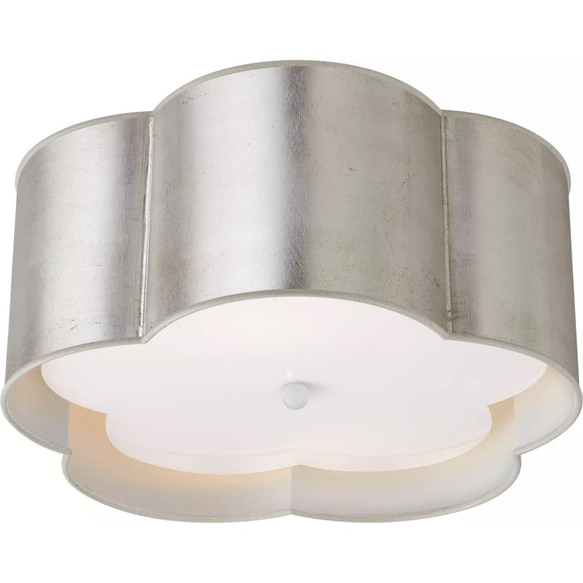 Visual Comfort Signature Collection KS4117BSL/WHT-FA kate spade new york Bryce 2 Light 15 inch Burnished Silver Leaf Flush Mount Ceiling Light in Burn