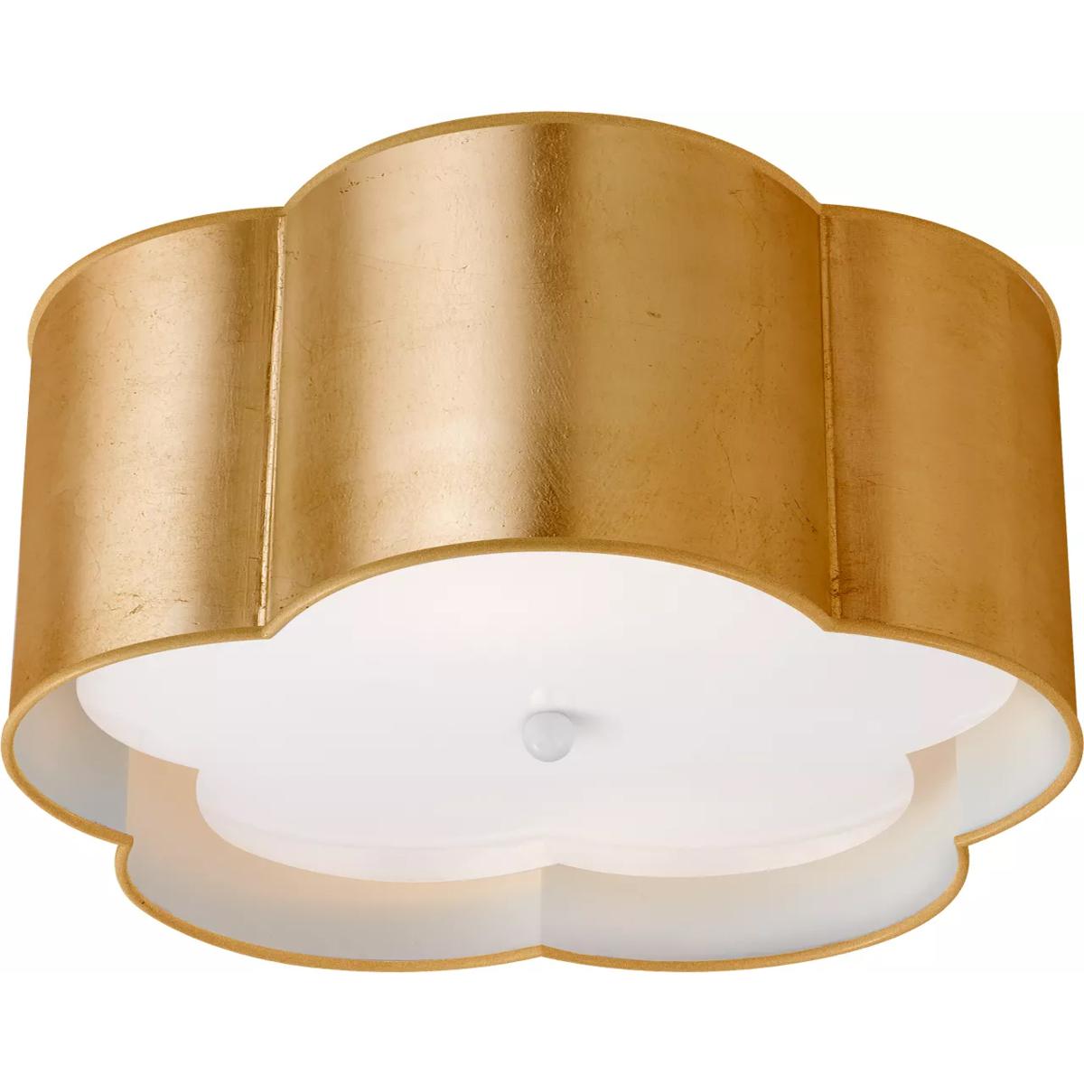 Visual Comfort Signature Collection KS4117G/WHT-FA kate spade new york Bryce 2 Light 15 inch Gild Flush Mount Ceiling Light in Gild and White, Medium