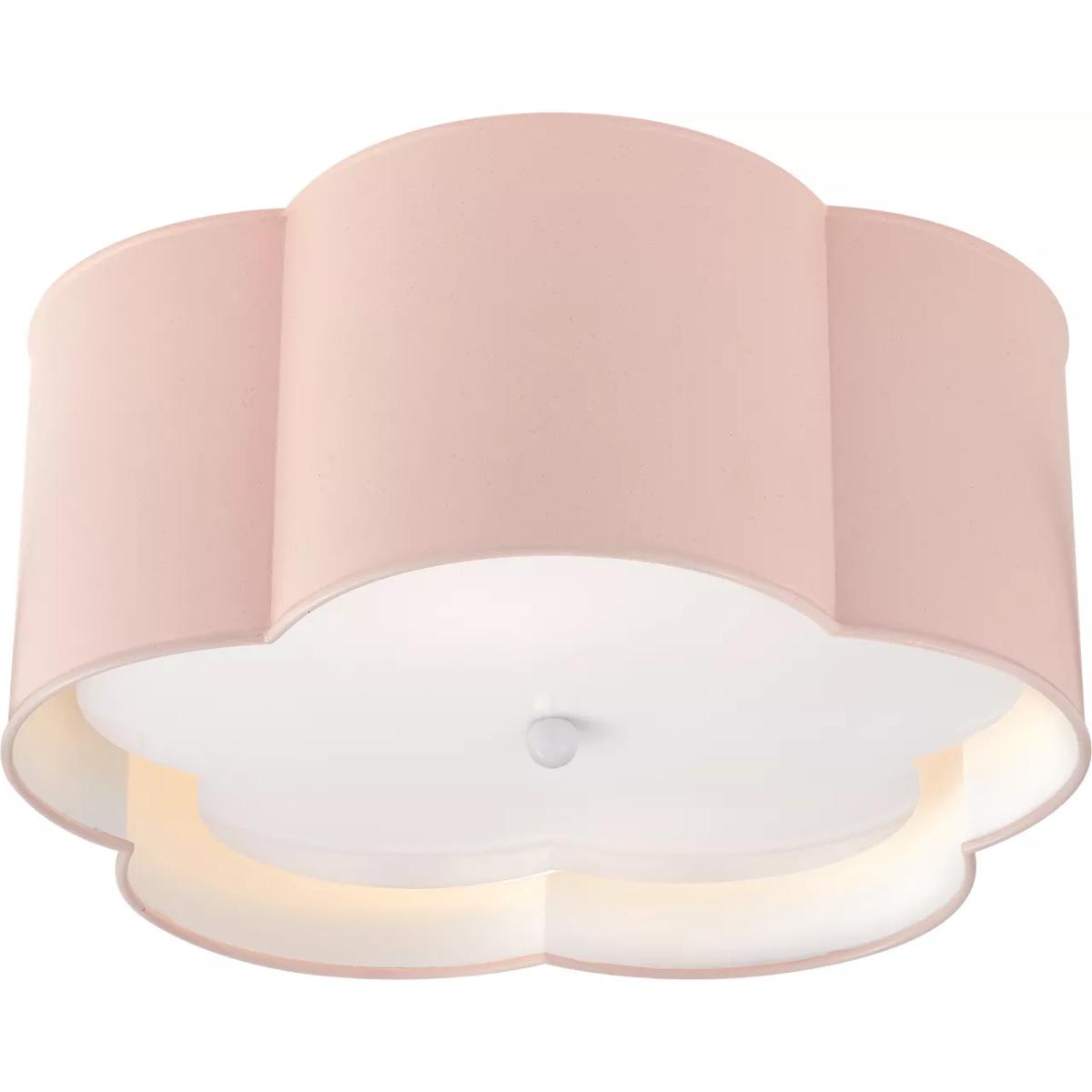 Visual Comfort Signature Collection KS4117PNK/WHT-FA kate spade new york Bryce 2 Light 15 inch Pink and White Flush Mount Ceiling Light, Medium