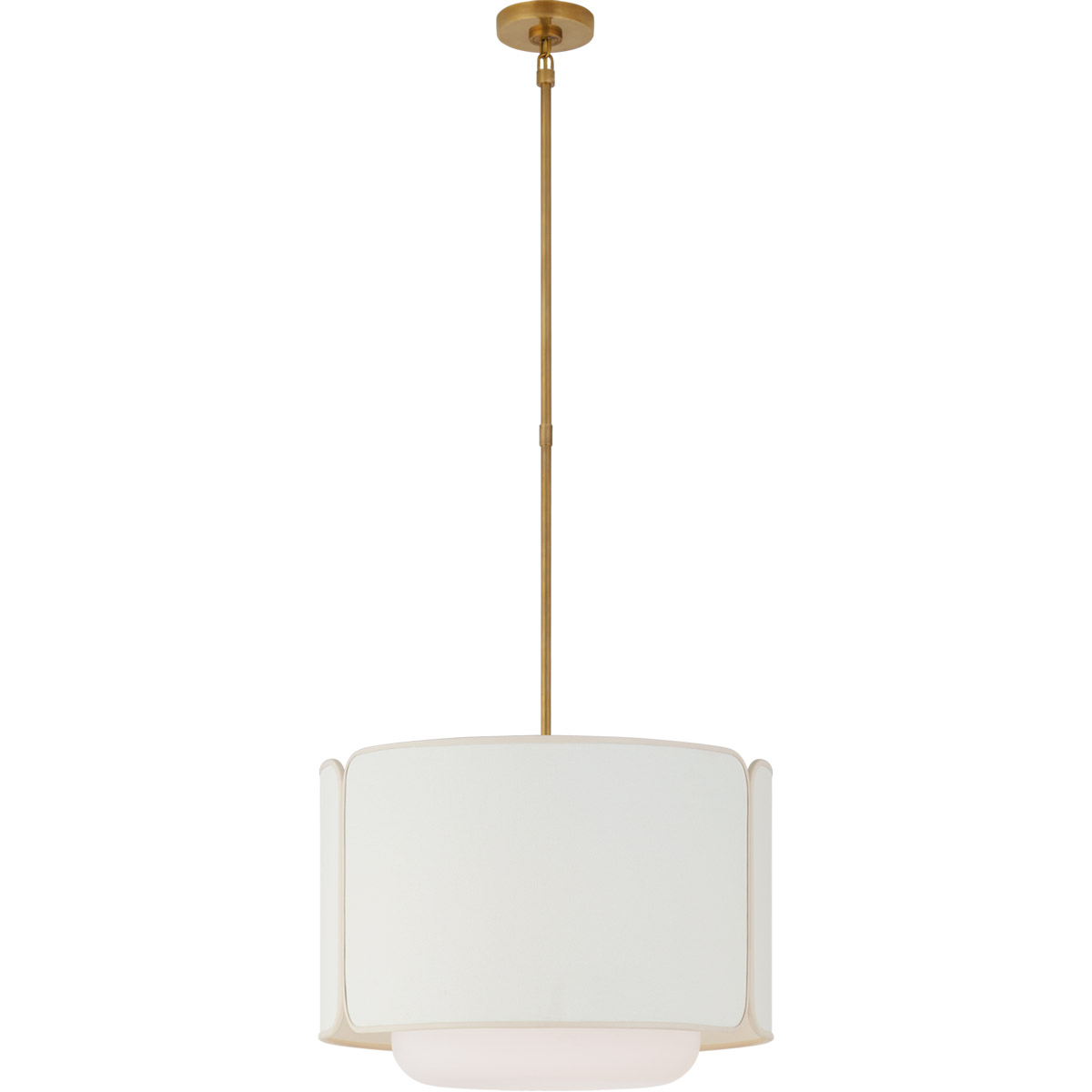 Visual Comfort Signature Collection KS5081SB/WG-L/CRE Kate Spade New York Eyre LED 21 inch Soft Brass and Soft White Glass Hanging Shade Ceiling Light