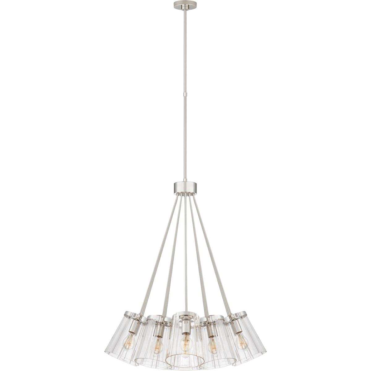 Visual Comfort Signature Collection KS5127PN/CRE-CG kate spade new york Thoreau 19 Light 34 inch Polished Nickel and Cream Chandelier Ceiling Light, L