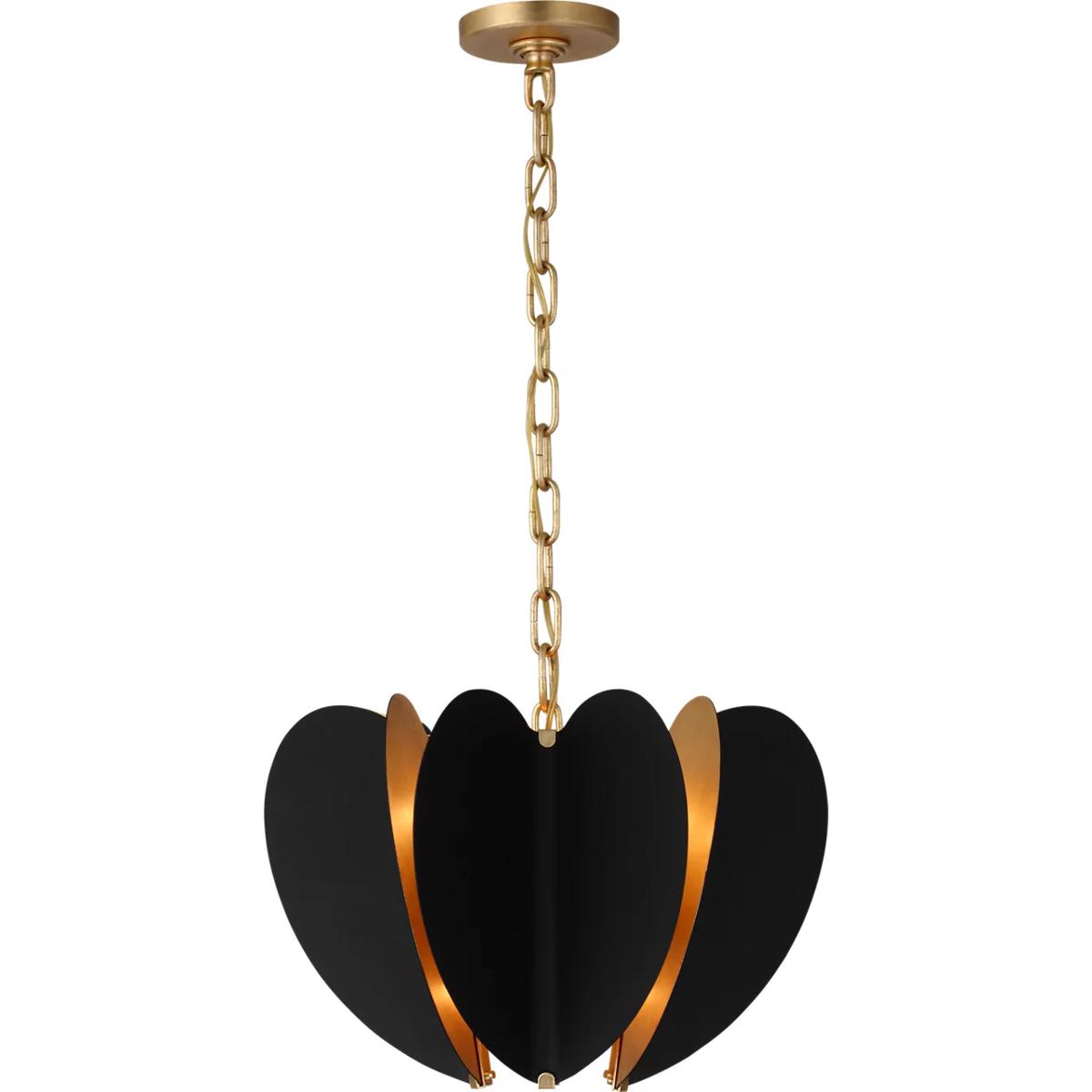 Visual Comfort Signature Collection KS5130BLK/G kate spade new york Danes LED 16.75 inch Matte Black and Gild Chandelier Ceiling Light, Small