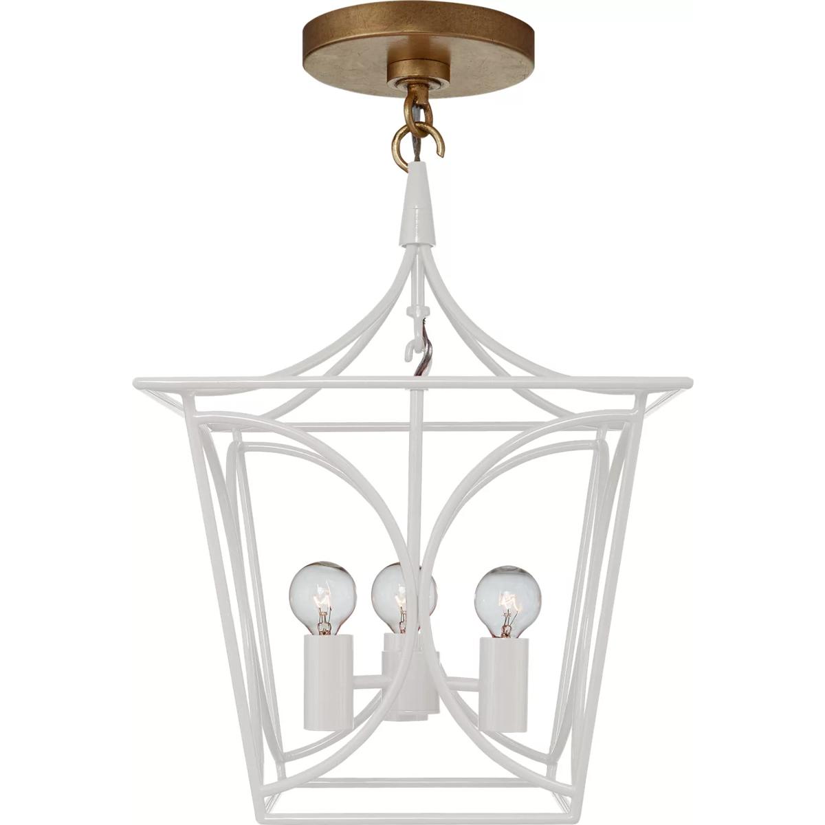 Visual Comfort Signature Collection KS5143LC/G kate spade new york Cavanagh 4 Light 11.5 inch Light Cream Lantern Pendant Ceiling Light in Light Cream