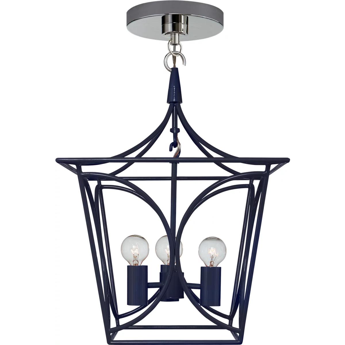 Visual Comfort Signature Collection KS5143NVY/PN kate spade new york Cavanagh 4 Light 11.5 inch French Navy and Polished Nickel Lantern Pendant Ceilin