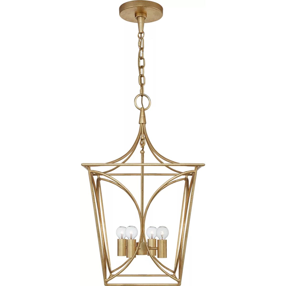 Visual Comfort Signature Collection KS5144G kate spade new york Cavanagh 4 Light 13.75 inch Gild Lantern Pendant Ceiling Light, Small