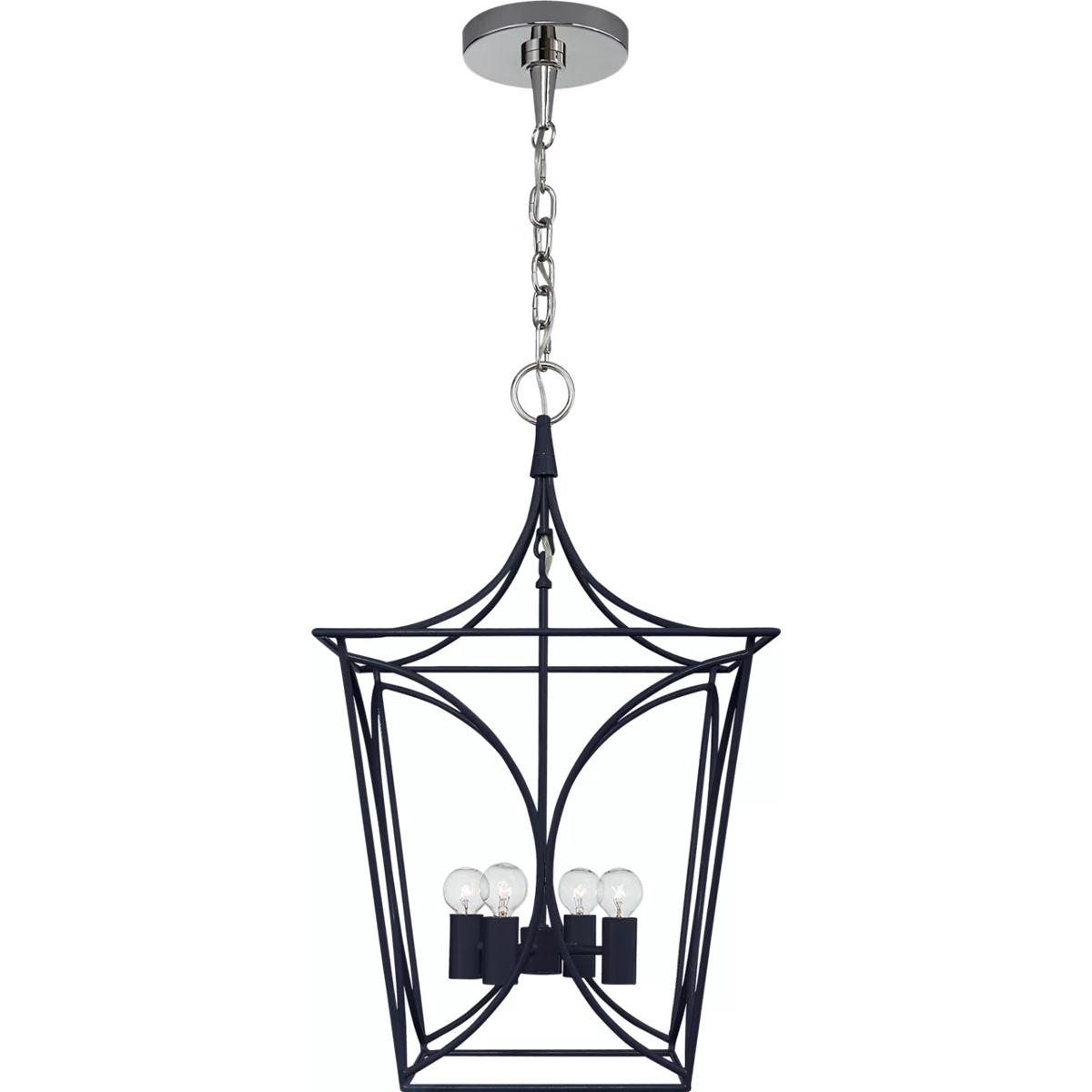 Visual Comfort Signature Collection KS5144NVY/PN kate spade new york Cavanagh 4 Light 13.75 inch French Navy and Polished Nickel Lantern Pendant Ceili
