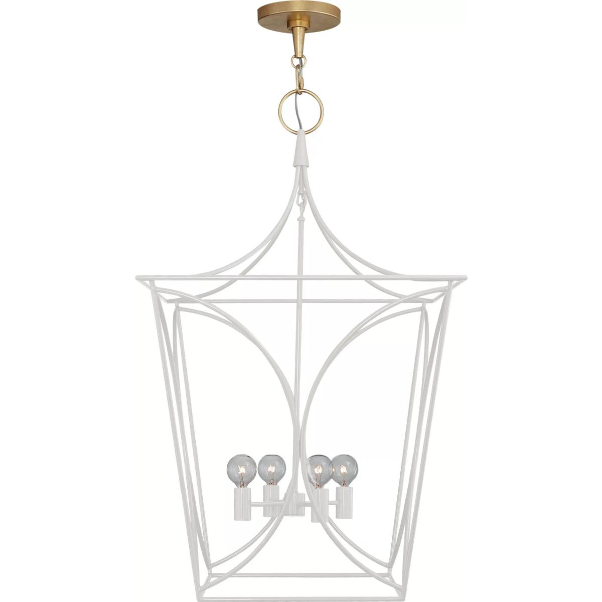 Visual Comfort Signature Collection KS5145LC/G kate spade new york Cavanagh 4 Light 19 inch Light Cream Lantern Pendant Ceiling Light in Light Cream a