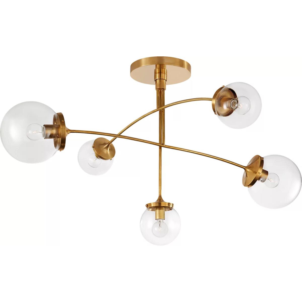 Prescott Mobile Chandelier, Soft Brass, 40 in.