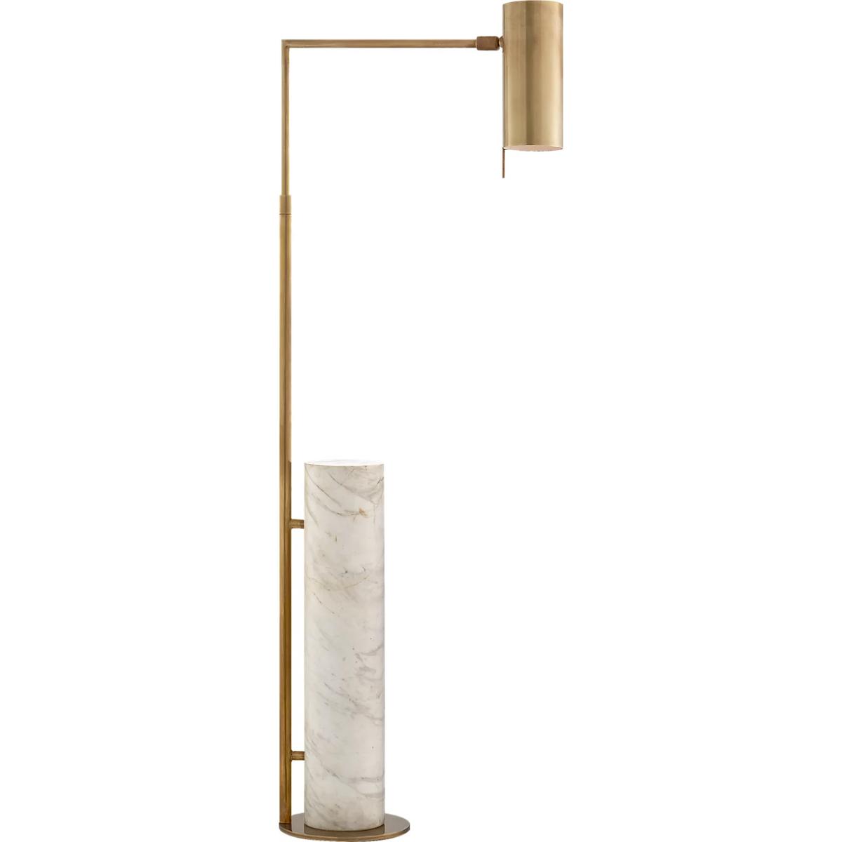 Visual Comfort Signature Collection KW1611AB/WM Kelly Wearstler Alma 41.5 inch 4.5 watt Antique-Burnished Brass and White Marble Floor Lamp Portable L