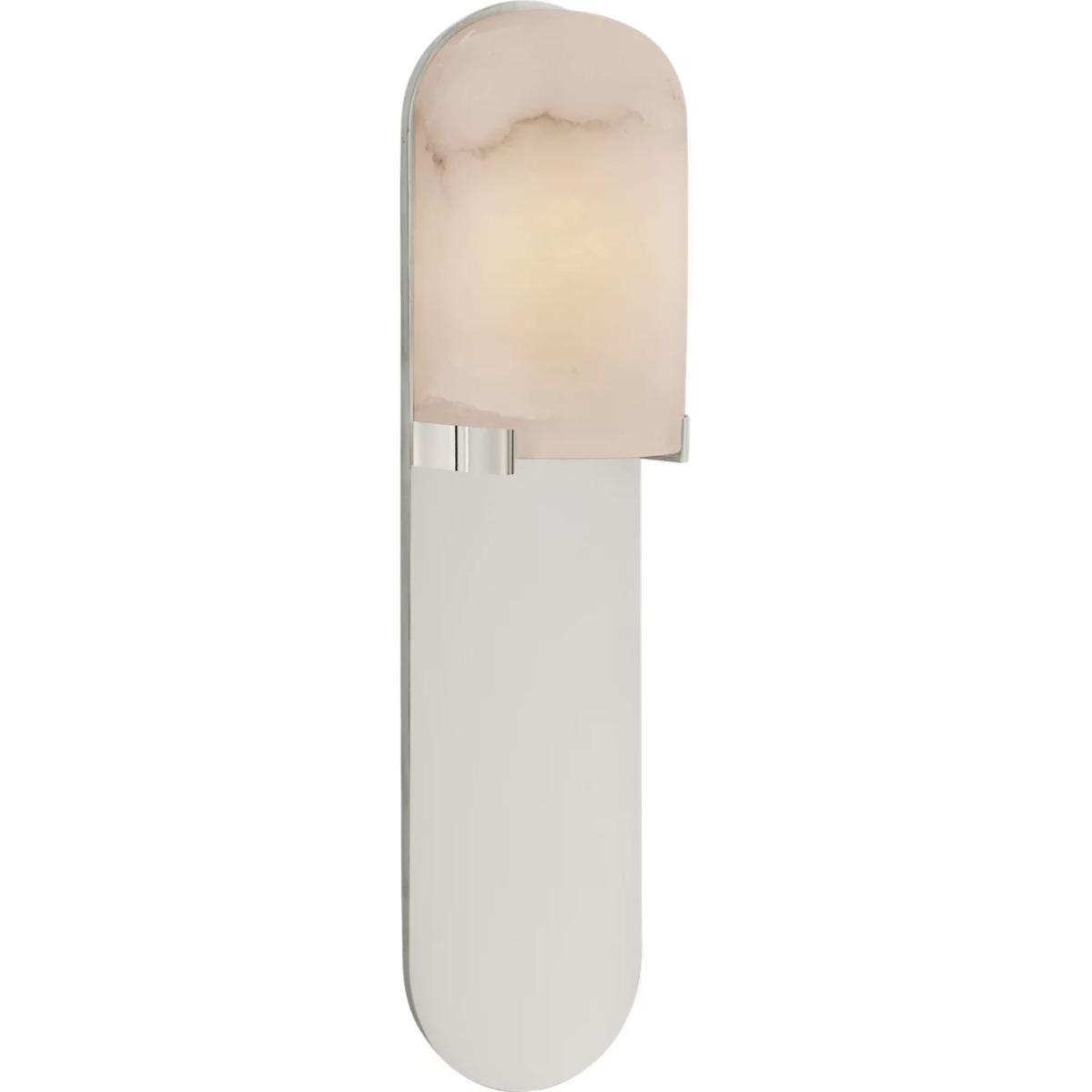 Visual Comfort Signature Collection KW2014PN-ALB Kelly Wearstler Melange LED 4.5 inch Polished Nickel Elongated Pill Sconce Wall Light, Medium