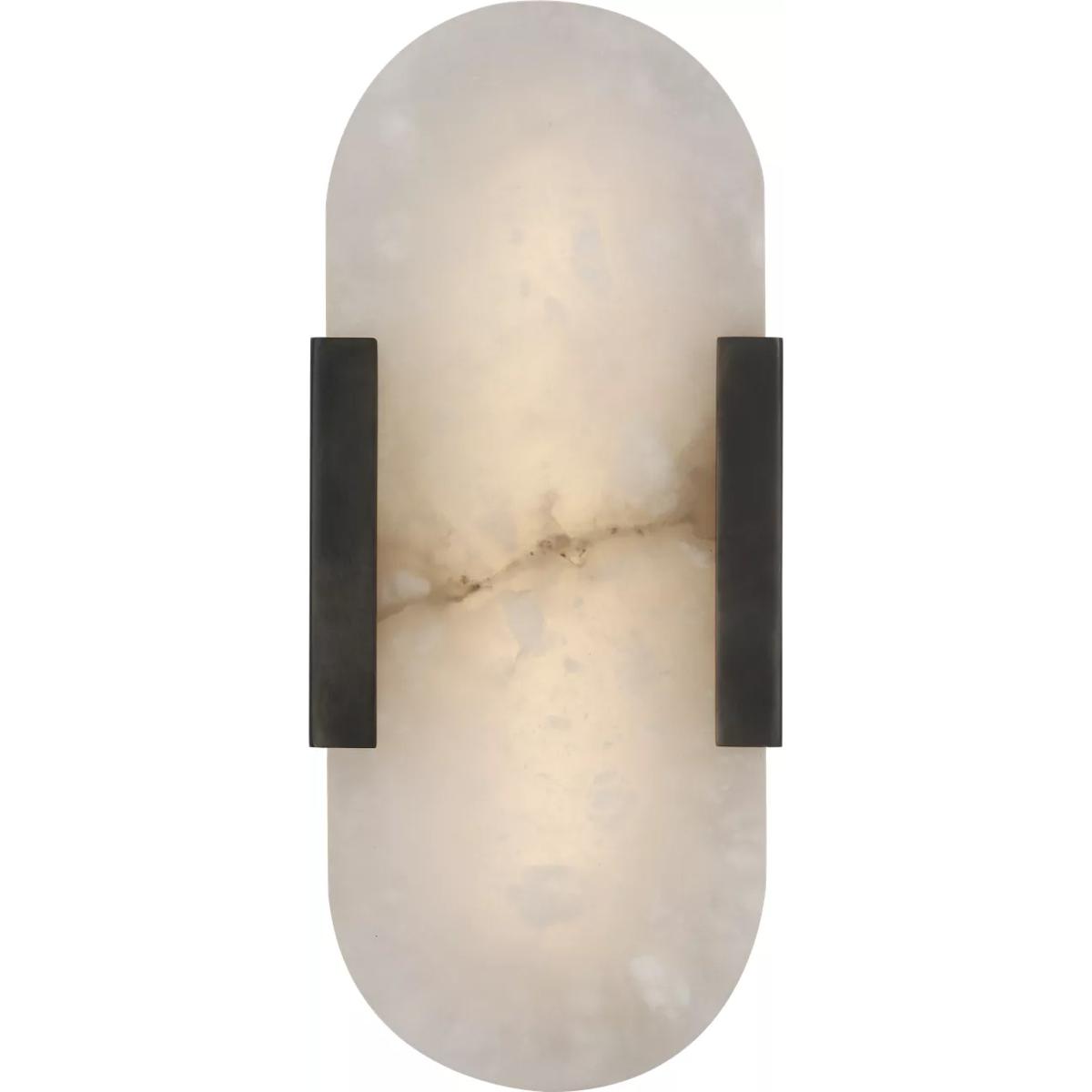 Visual Comfort Signature Collection KW2015BZ-ALB Kelly Wearstler Melange LED 4.25 inch Bronze Elongated Sconce Wall Light