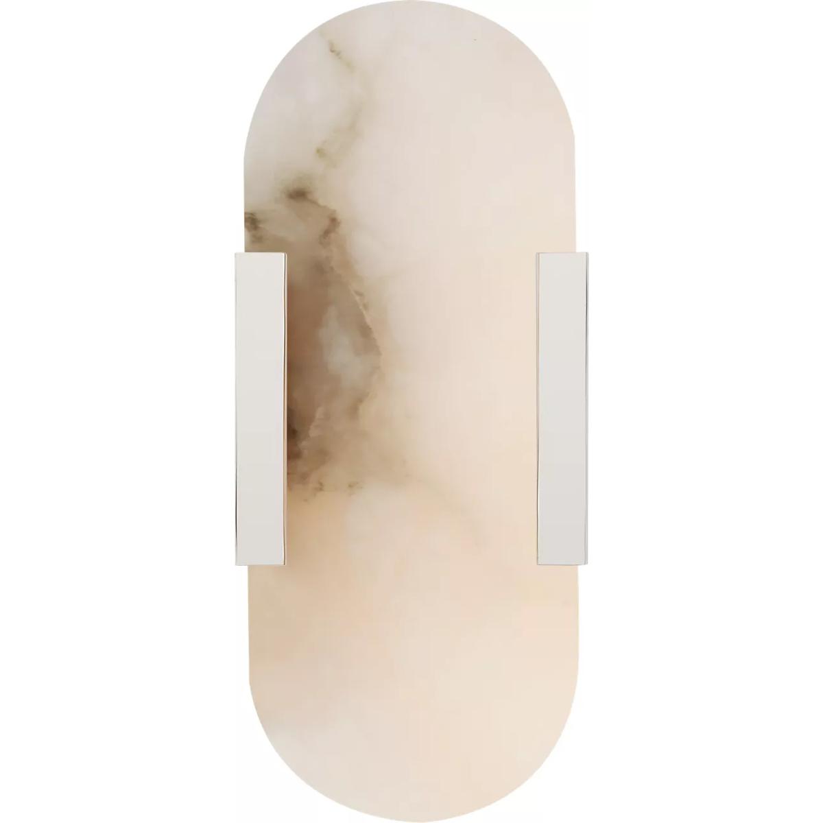 Visual Comfort Signature Collection KW2015PN-ALB Kelly Wearstler Melange LED 4.25 inch Polished Nickel Elongated Sconce Wall Light
