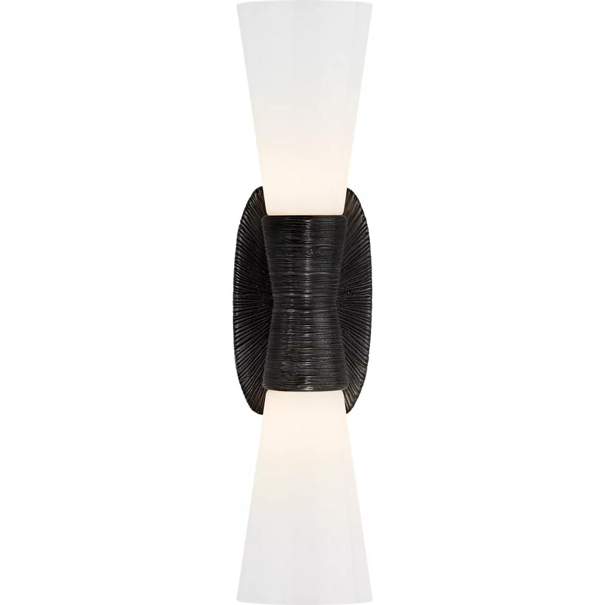 Visual Comfort Signature Collection KW2047AI-WG Kelly Wearstler Utopia 2 Light 4.5 inch Aged Iron Double Bath Sconce Wall Light, Small