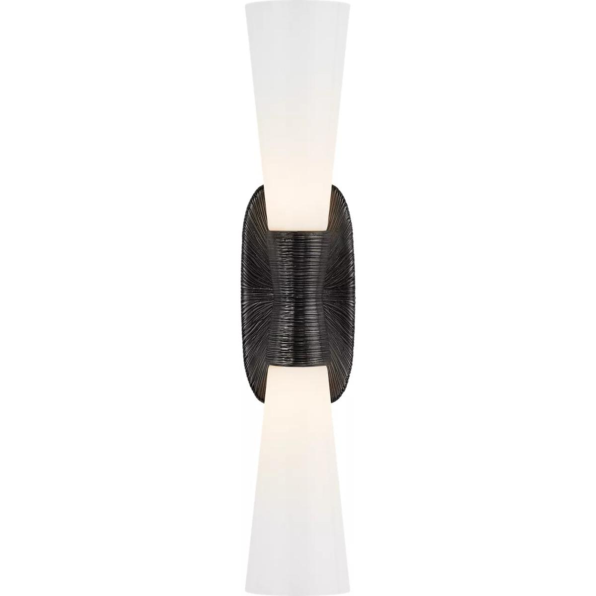 Visual Comfort Signature Collection KW2048AI-WG Kelly Wearstler Utopia 2 Light 4.75 inch Aged Iron Double Bath Sconce Wall Light, Large